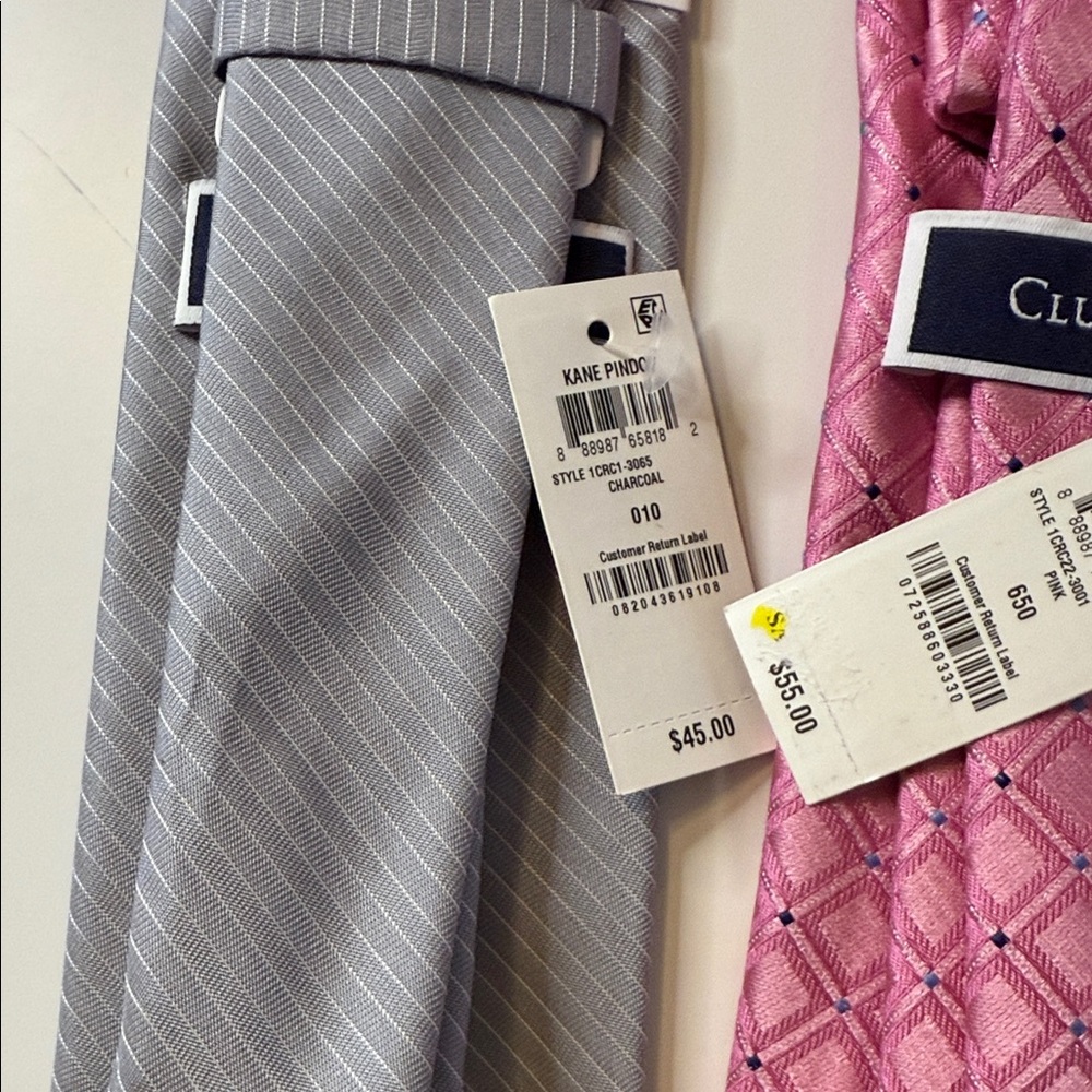 Club Room Men’s Tie Bundle NWT‎ 4 Pack Gray Pink Navy Purple Classic Gift - Picture 10 of 10